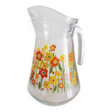 Flowery glass carafe, 1970s