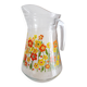 Carafe en verre à décor floral, années 70