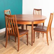 Retro Teak GPlan 1960s Fresco Dining Table & 4 Four Chairs By Victor Wilkins