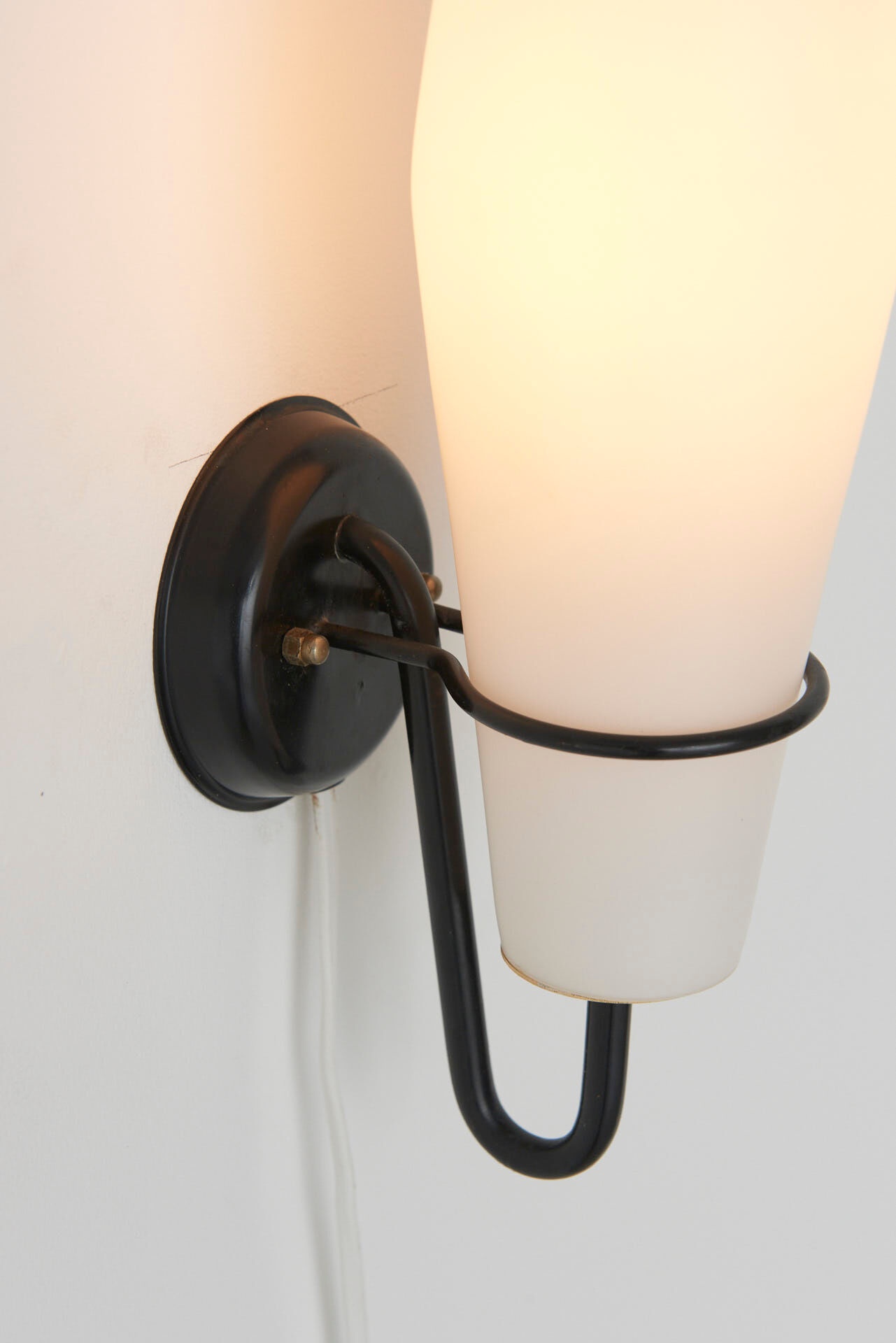 Set of 3 Sconces in Opaline Glass By Raak Amsterdam, Netherlands - 1960's