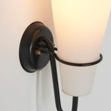 Set of 3 Sconces in Opaline Glass By Raak Amsterdam, Netherlands - 1960's