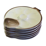 Longwy earthenware oyster plates Copenhagen model