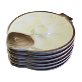 Longwy earthenware oyster plates Copenhagen model