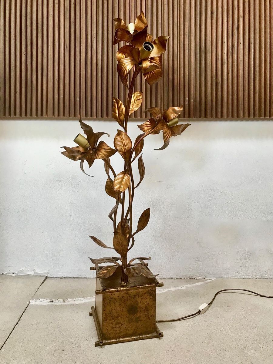 Handcrafted Gilded Metal Florentine Table or Floor Lamp by Hans Kögl, 1960s