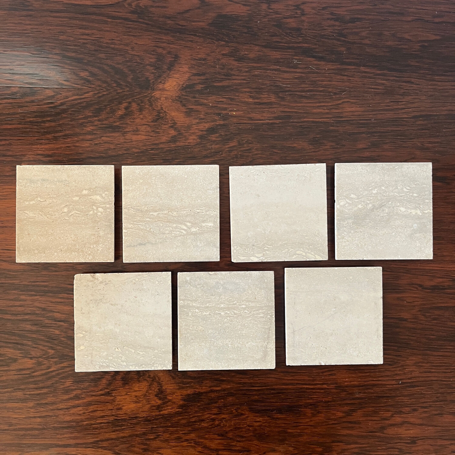 7 travertine marble coasters