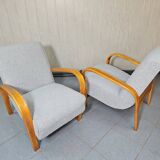 Fauteuils en hêtre par Karel Kozelka & Antonin Kropacek années 1940