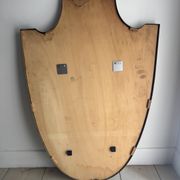 Miroir écusson Mid-Century en laiton, Italie 1950-60