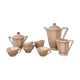 Digoin-Sarrguemines Art Deco pink and red coffee/tea set