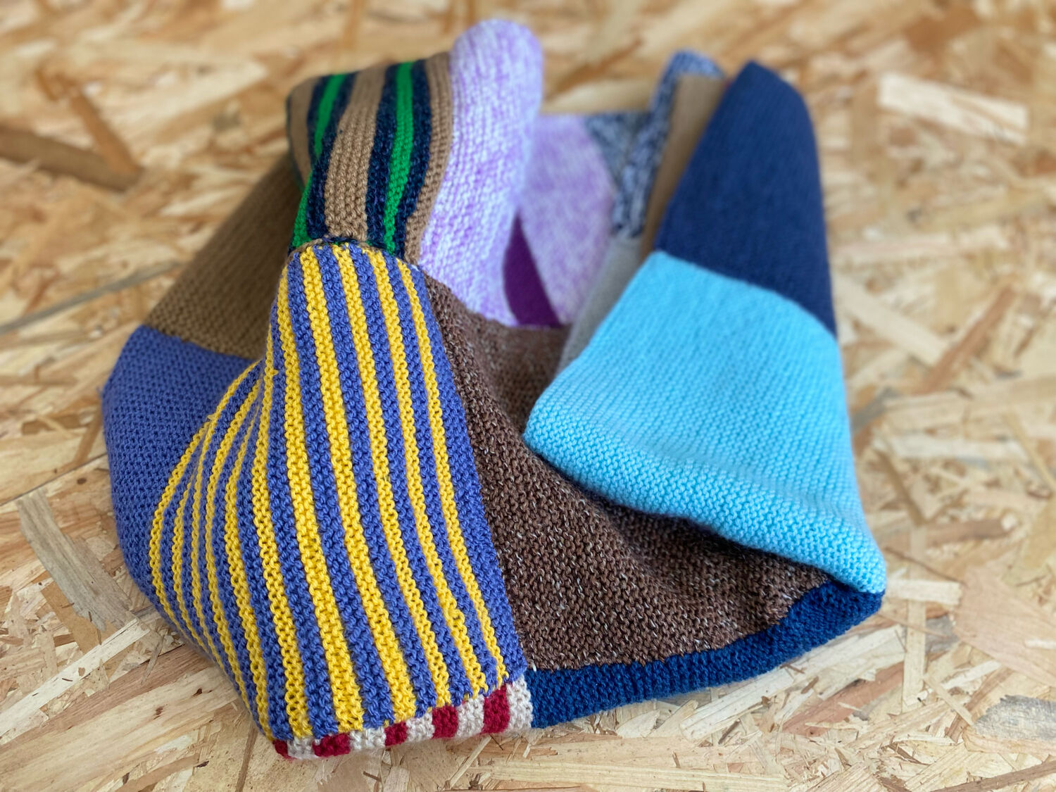 Wool patchwork plaid