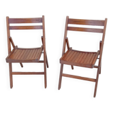 2 vintage wooden folding chairs from the 50s Romania