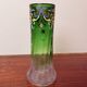 Antique Legras vase – green and transparent with polychrome enamel – Art Nouveau