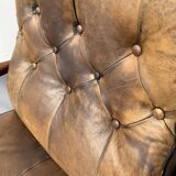 Vintage Leather Armchair “Läckö high” INGEMAR THILLMARK, OPE Möbler, 1965s