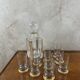 Carafe and 7 liqueur glasses