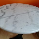 Table bistrot en marbre et fonte