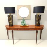Postmodern Square Beige Wall Mirror with a Beveled Glass, Italy