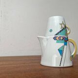 Teapot or coffee pot with cup from the German postmodern VIP collection by Seltmann Weiden, set of 2.