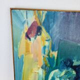 Painting, contemporary oil on canvas, blue women