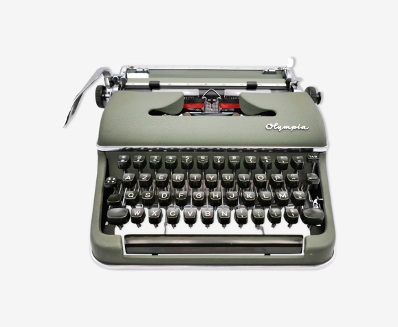 Machine à écrire Olympia SM3 De Luxe verte révisée ruban neuf 1963