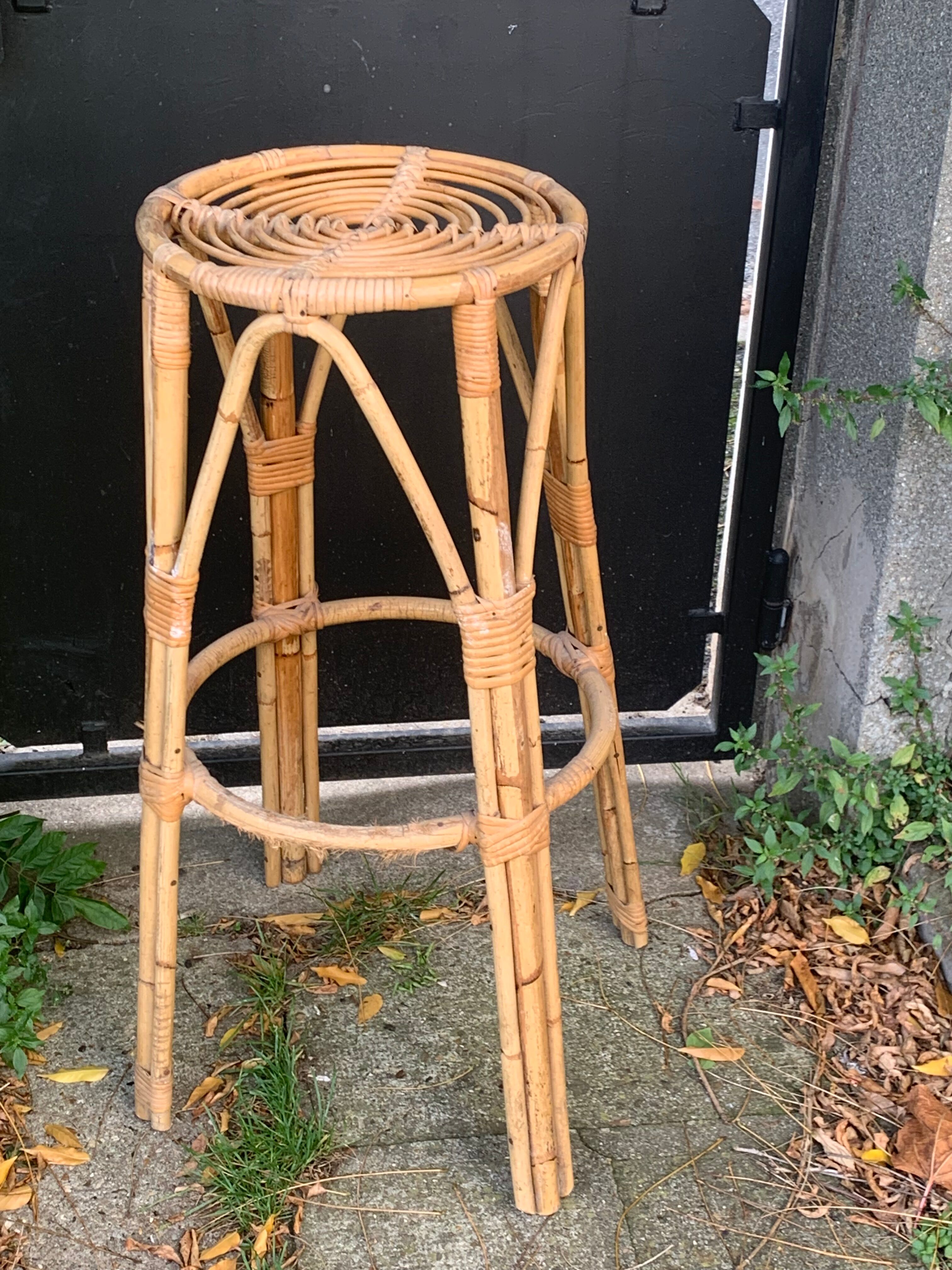 Vintage rattan bar stool 1960/70