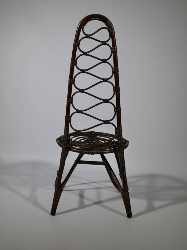 Chaise Haute en Bambou par Dirk Van Sliedrecht pour Rohe Noordwolde, 1950s