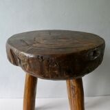 Stool in raw wood