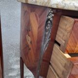 Pair of Louis XV style bedside tables in Marquetry