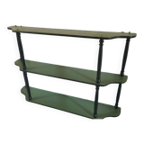 Old patinated green trellis shelf