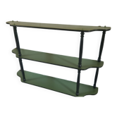 Etagere ancienne patinée vert treillis