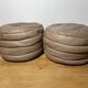 Pair of De Sède patchwork leather poufs
