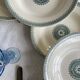 6 deep plates, antique earthenware, ironstone from Creil and Montereau.