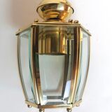 Golden hanging lamp with bevelled glasses