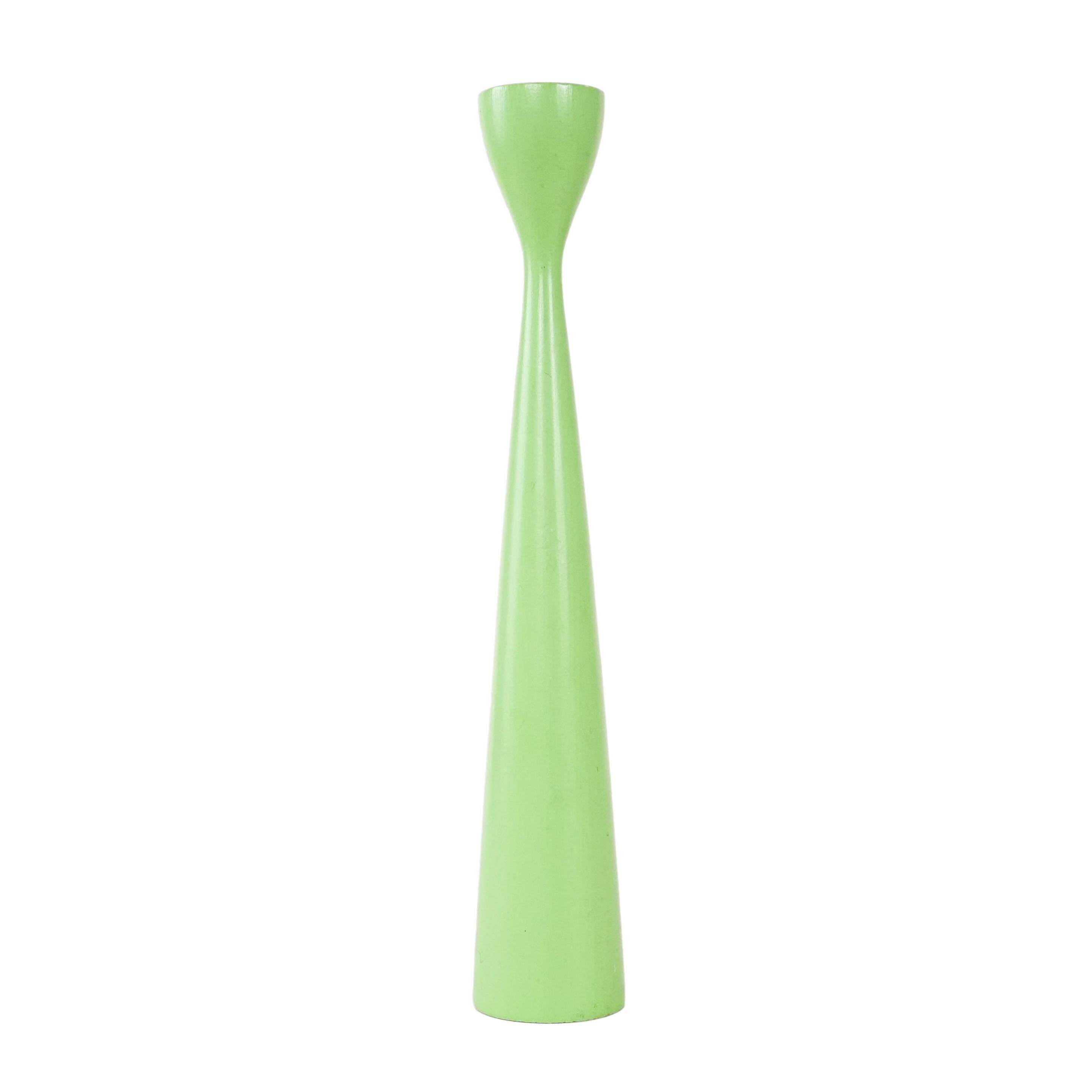 Bougeoir vert pastel, design danois, années 1970, fabriqué au Danemark