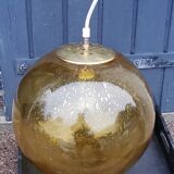Parscot amber bubbled glass ball design pendant from the 70s