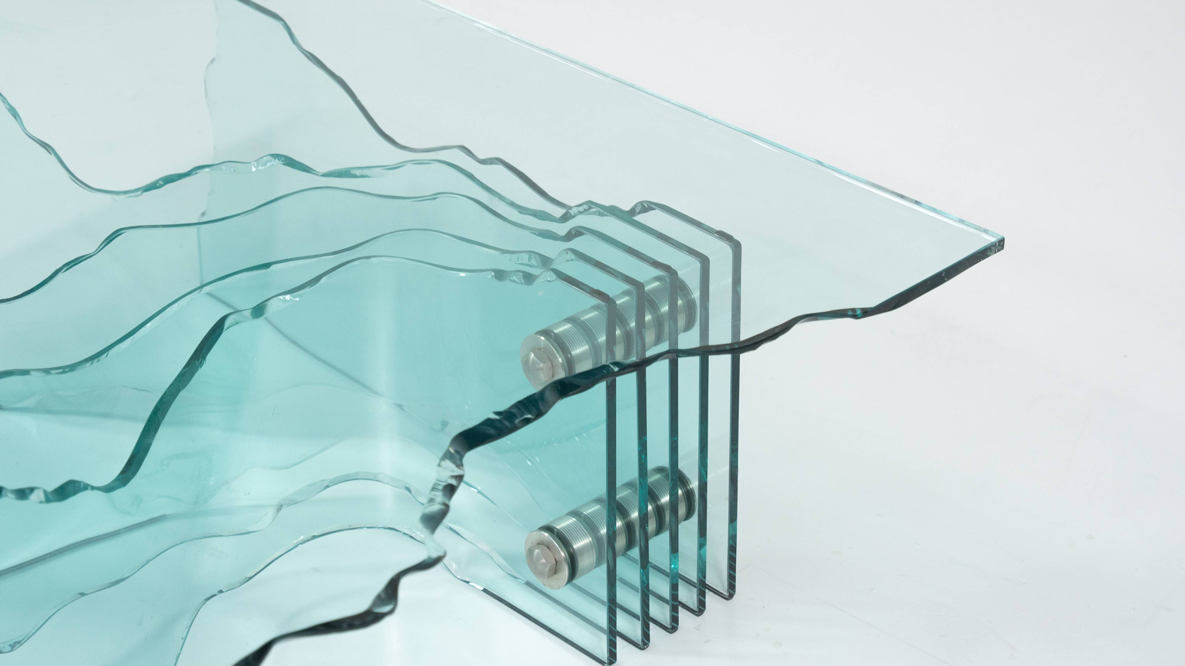 Shell coffee table by Danny Lane for Fiam, glass, 1980s.