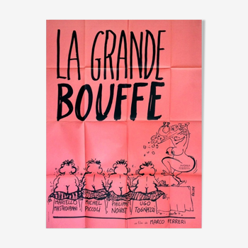 Affiche originale 1973 la grande bouffe reiser marco ferreri 120x160 cm