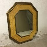 Octagonal bamboo mirror
