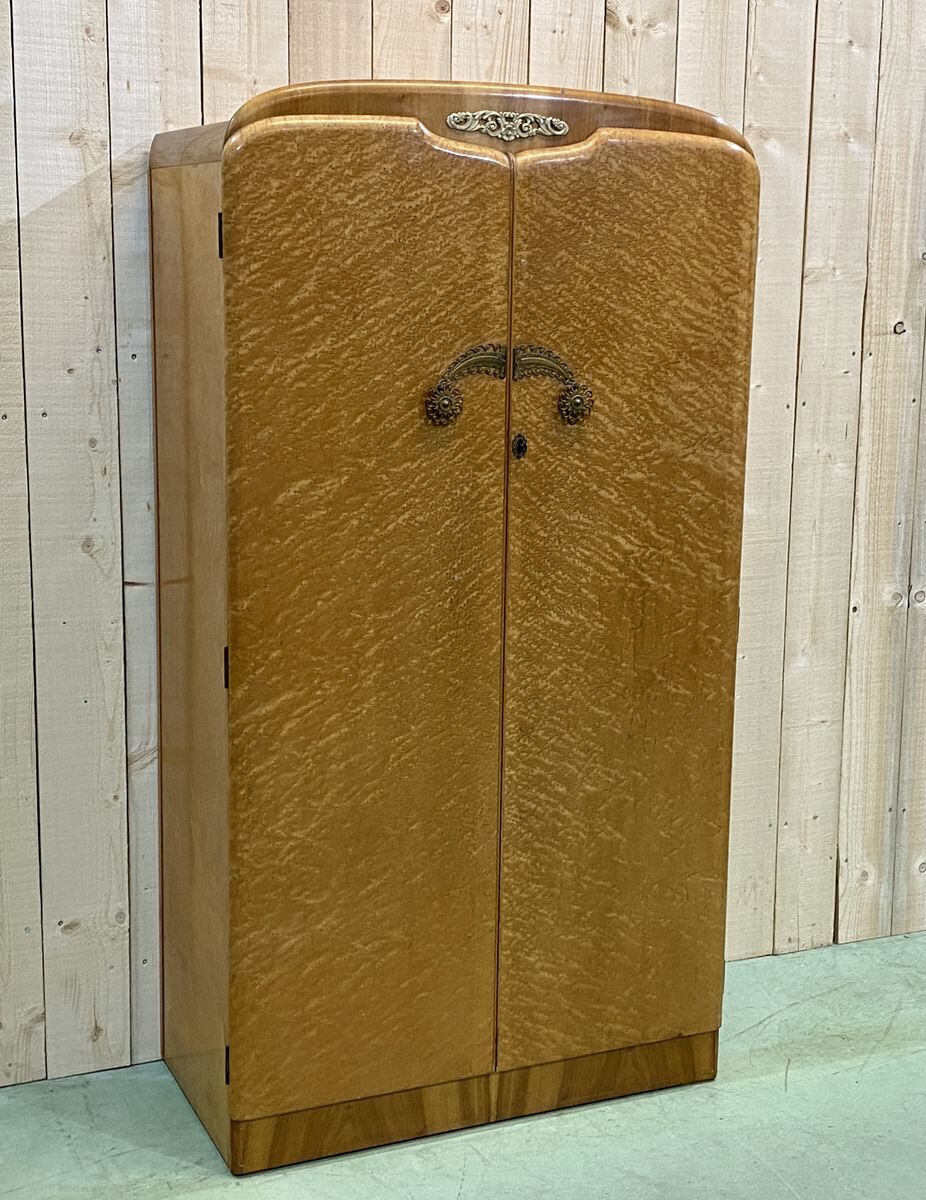English 1960s student cabinet in elm magnifying glass