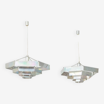 Pair of Esagonale Pendants by Bruno Munari for Danese Italy 1959