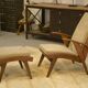 Fauteuil scandinave et deux ottomans 1960’s