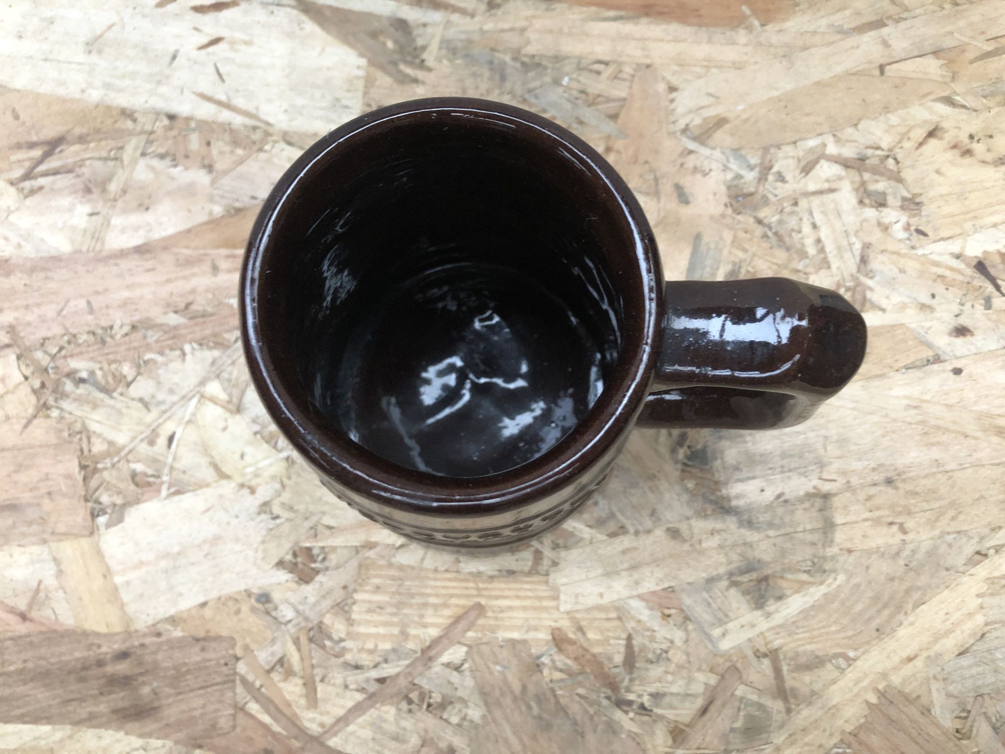 Serie 5 tasses chopes miedzygorze céramique marron vintage
