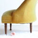 Mustard yellow velvet padded toad chair