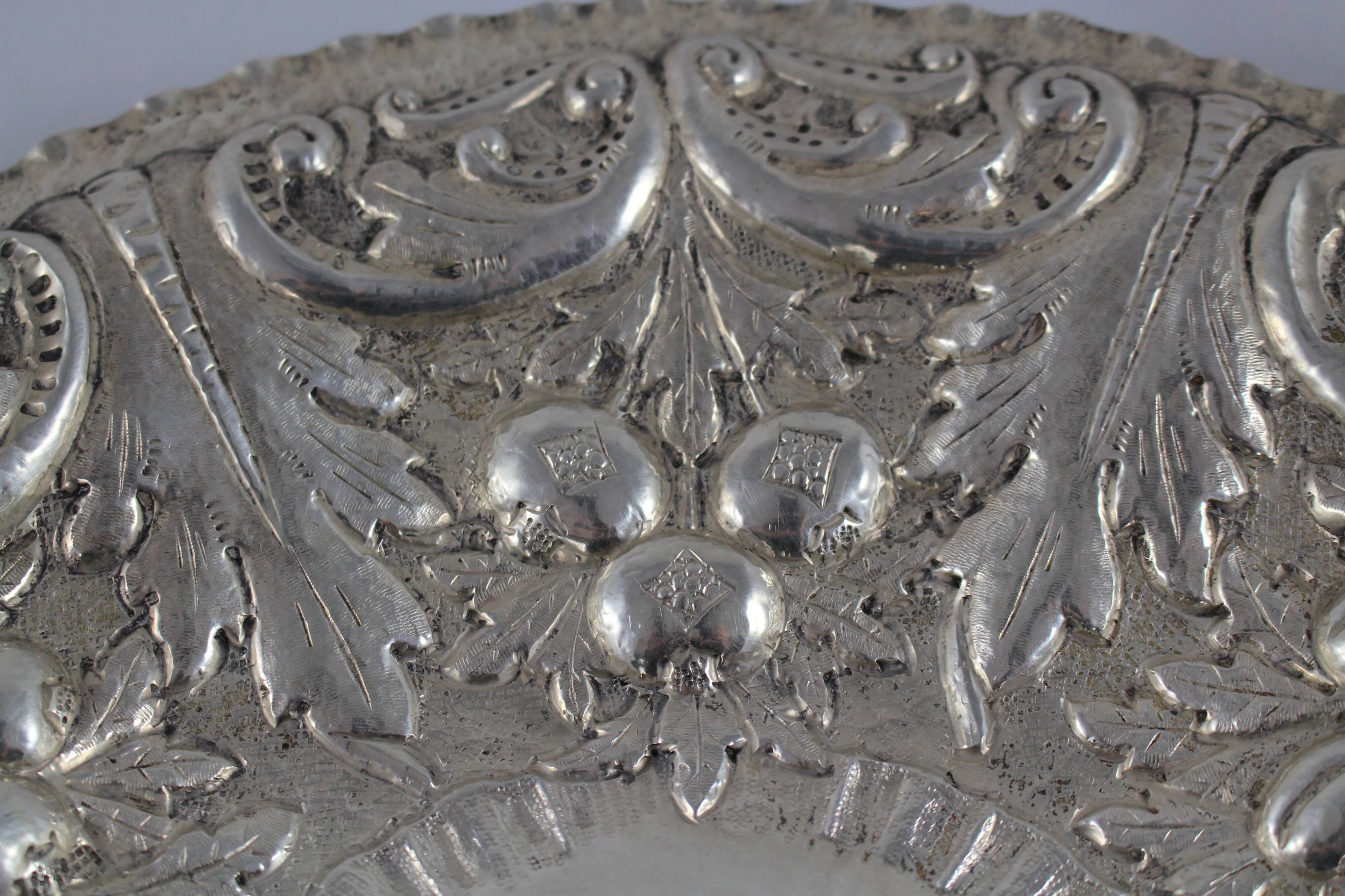 Silver fruit bowl