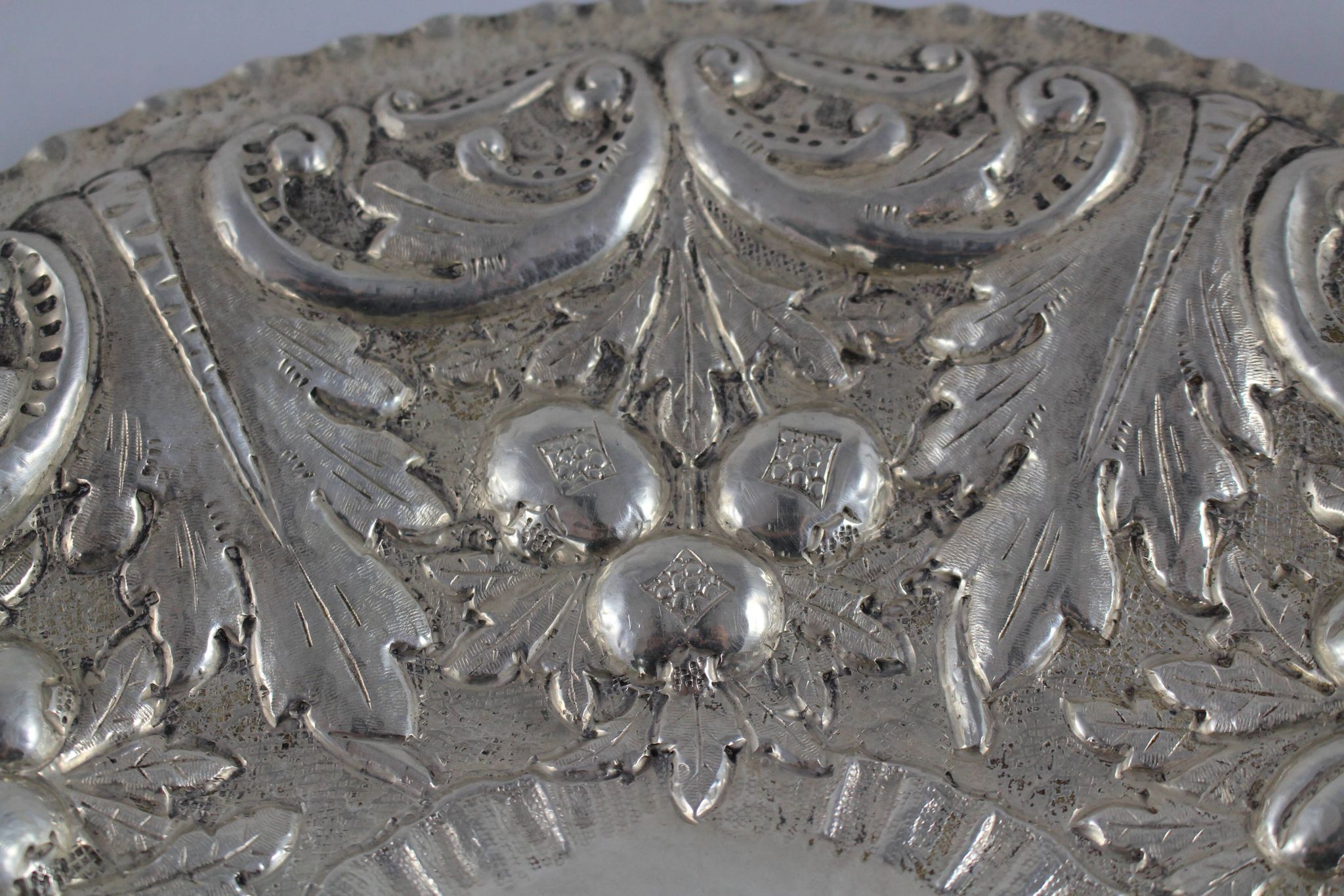 Silver fruit bowl
