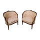 Paire de bergeres de style Louis XVI