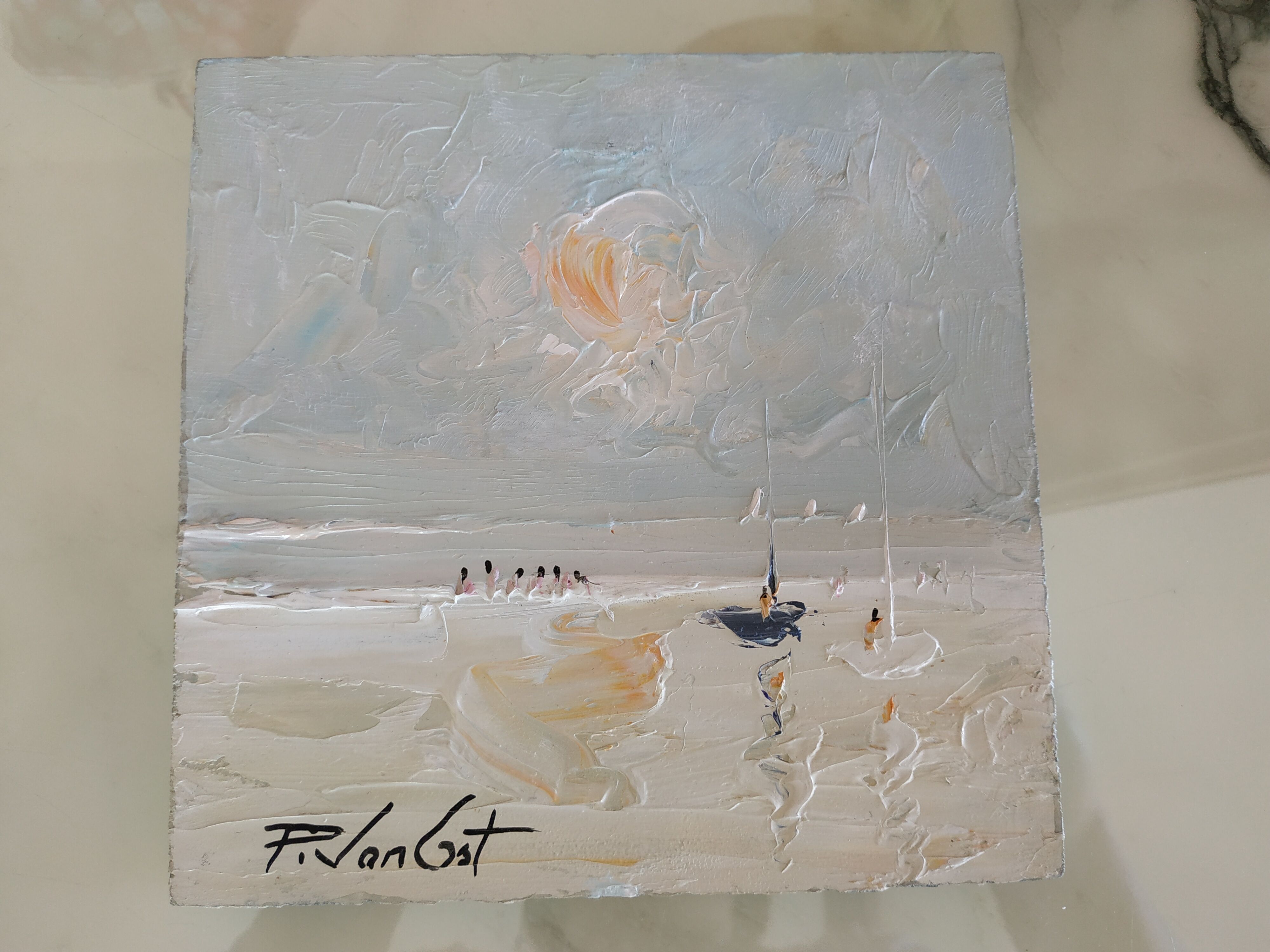 Peinture huile marine Piet van Ost