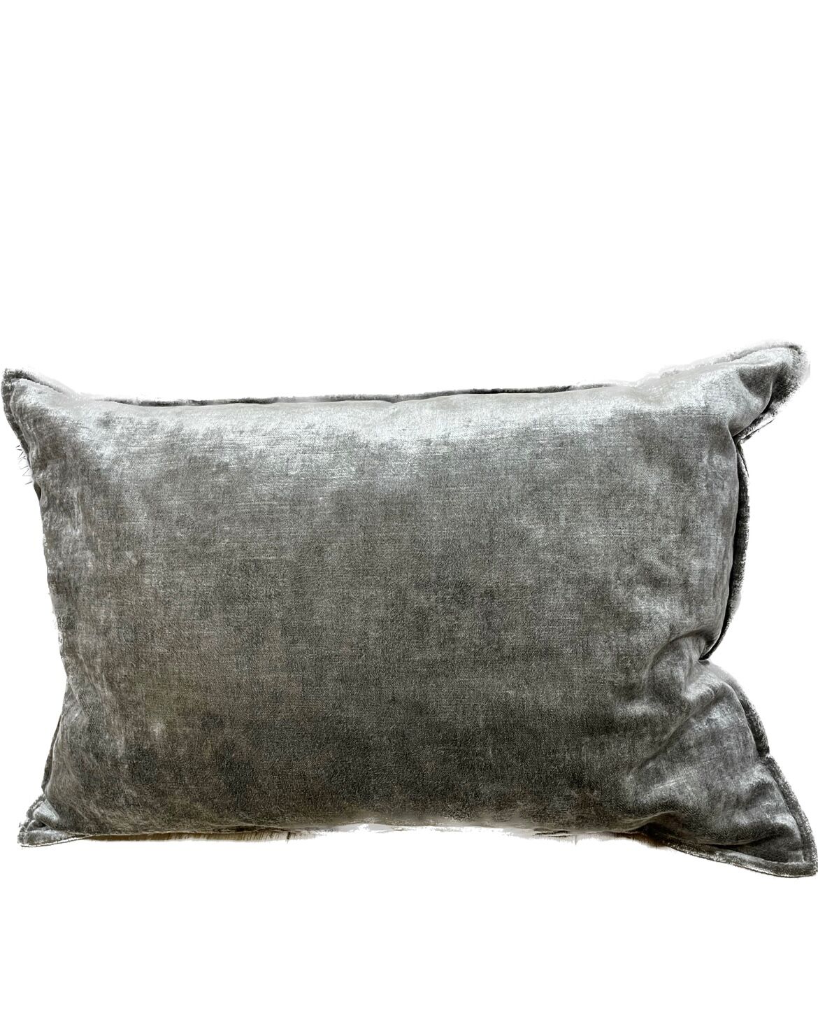 Grey velvet cushion 35x50 cm