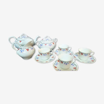 Nineteenth-century porcelain tea service hand-painted signature unknown