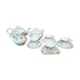 Service à thé XIXe en porcelaine peint à la main signature inconnue