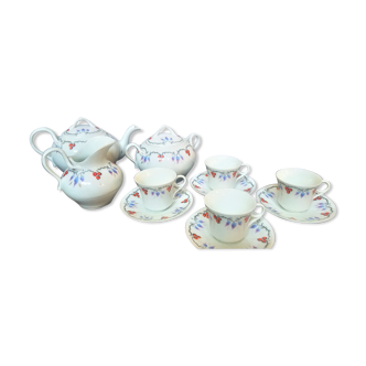 Nineteenth-century porcelain tea service hand-painted signature unknown