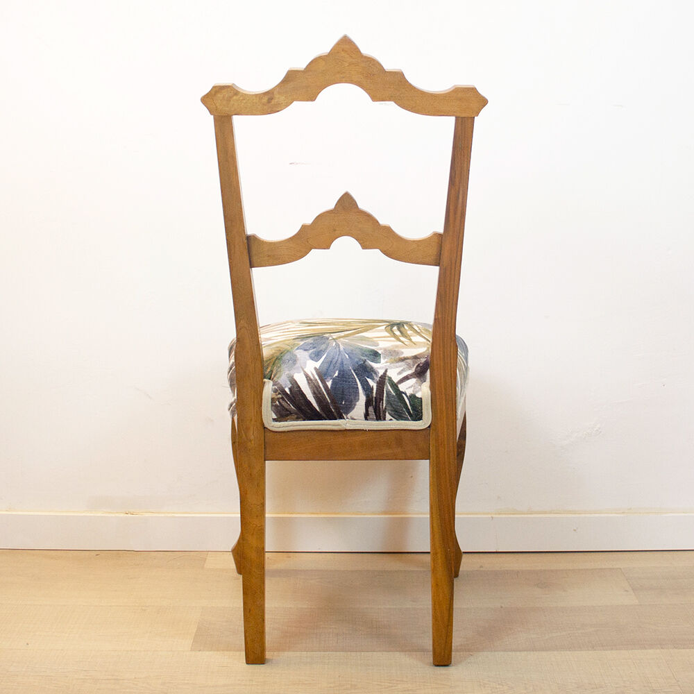 Walnut Alfonsin Era Upholstered Chair, Spain, Circa 1880